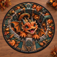Hearth Guardian - An Autumn Dragon at the Center of the Floor