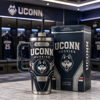 UCONN - Navy, Silver and the Husky Emblem in Focus