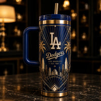 LAD Deco - Gold Linework and Midnight Blue Drinkware