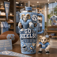 UNC Go Heels - Carolina Blue Layered Tumbler Graphic
