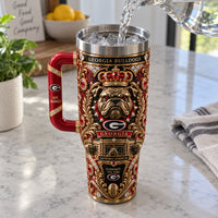UGA Heirloom Crest - Ornate Red and Gold Tumbler
