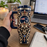 NE Regalia - Crowned Skull, Gilded Scroll and Navy Restraint
