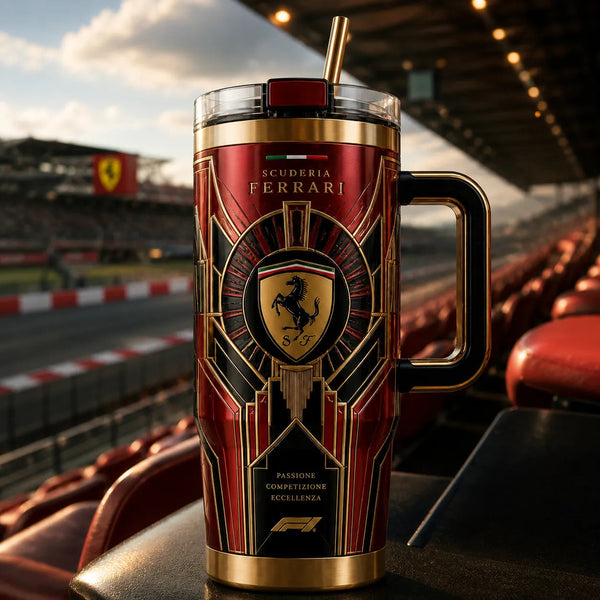 SF Deco Crest - Crimson and Gold Tumbler - main