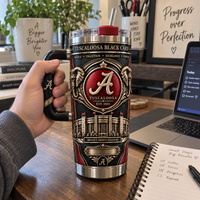 ALA Black Card - Crimson Crest and Bronze Relief Tumbler