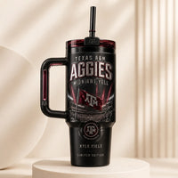 Midnight Yell - TAMU Maroon and Obsidian Tumbler Graphic