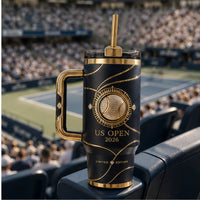US Open 2026 - Gilded Tennis Medallion on Obsidian