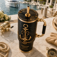 Coastal Legends - Anchor Motif in Black and Gold