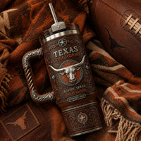 TEX - Tooled Scrollwork, Star Accents and a Longhorn Emblem