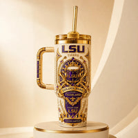 Tigerland Regalia - LSU Crest Tumbler in Cream and Gold