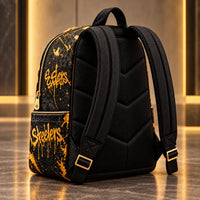 PIT Gold Script - Graffiti Crown Backpack in Black and Gold