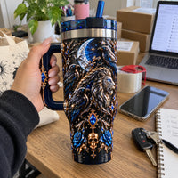 Moonlit Regalia - Gothic Lion and Raven Tumbler