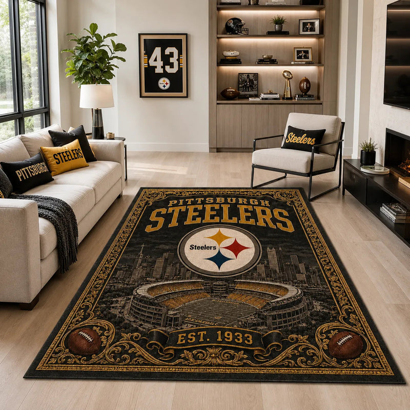 PIT Heritage Floor - Gold Ornament, Skyline and Stadium Study