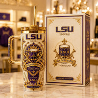 Tigerland Regalia - LSU Crest Tumbler in Cream and Gold