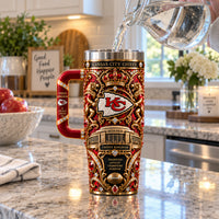 KC Regalia - Ornamental Crest Tumbler in Crimson and Gold