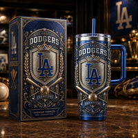 LAD Crest - Royal Blue and Antique Gold Emblem Tumbler