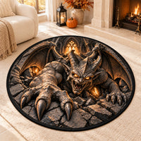 Stone Awakened - Gargoyle Lunge Round Rug