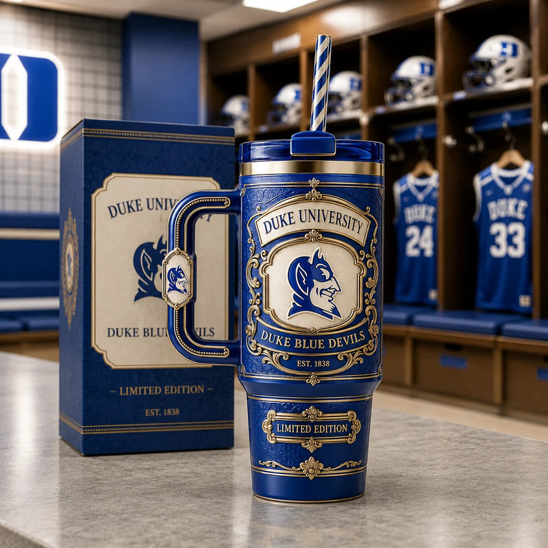 DUKE Heritage Crest - Royal Blue and Gold Drinkware Statement