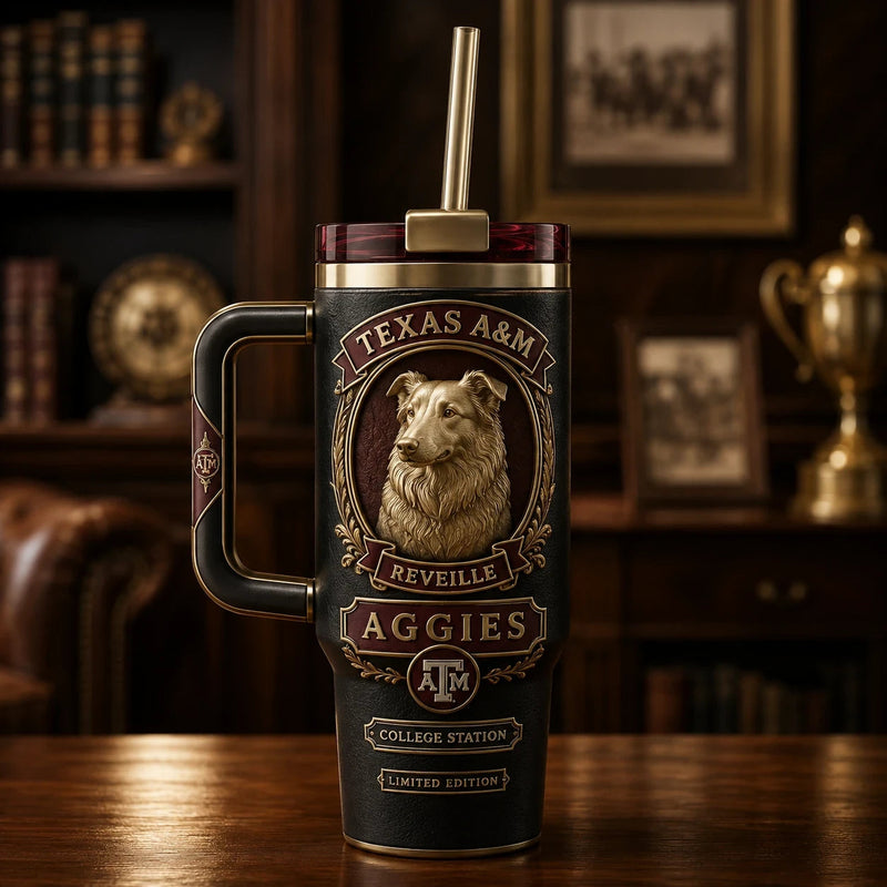 TAMU Reveille - A Portrait Study in Maroon and Gold