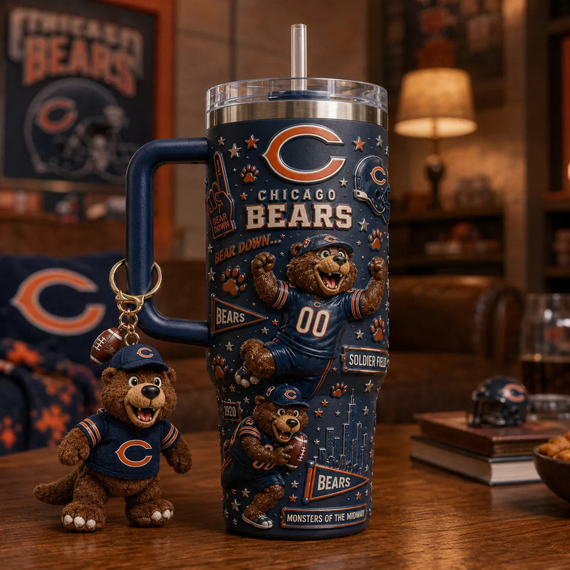 CHI Bear Down - Navy Wraparound Mascot Tumbler