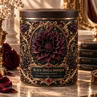 Black Dahlia Baroque - Ornate Gothic Label Scented Candle
