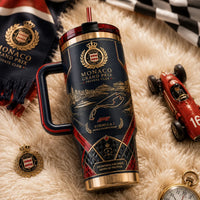 Harbour Lines - A Navy and Gold Study in Monaco Elegance