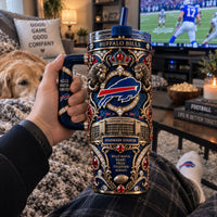 BUF Regalia - Crown, Bison and Stadium in Ornate Blue