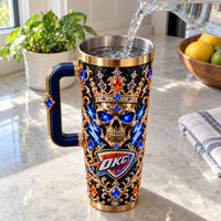 Crowned in Blue - OKC Halloween Jewel Skull Tumbler