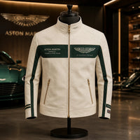 AM Silverstone - Cream and Green Racing Panel Jacket