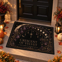 Crescent of Velvet - Moonlit Gothic Doormat with Quiet Presence