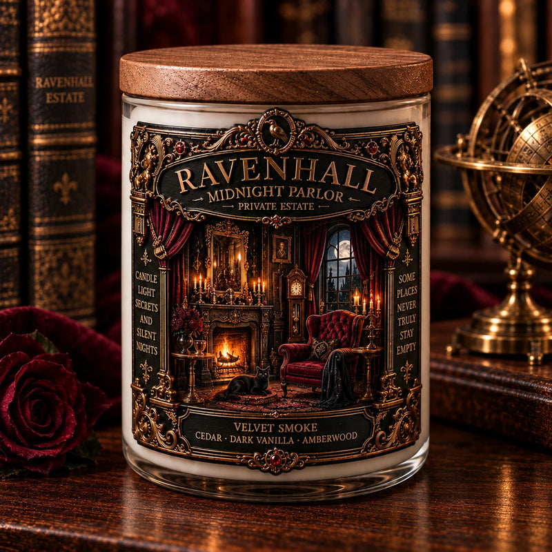 Some Places Never Truly Stay Empty - Ravenhall Midnight Parlor Candle