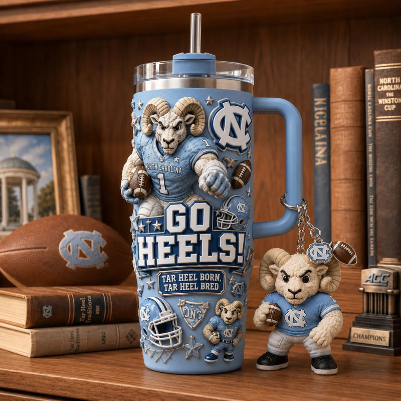 UNC Go Heels - Carolina Blue Layered Tumbler Graphic
