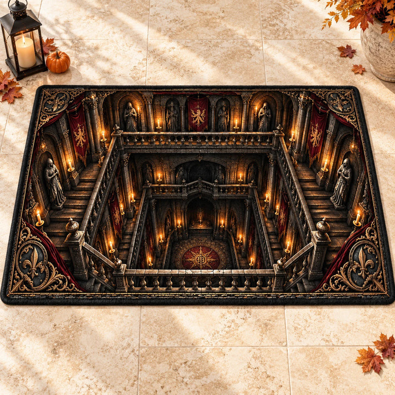 Candlelit Descent - Gothic Cathedral Floor Composition