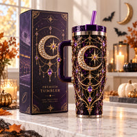 Lunar Ornament - Crescent, Star and Deep Violet Quiet