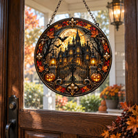 Manor Under the Amber Moon - Circular Window Hanging