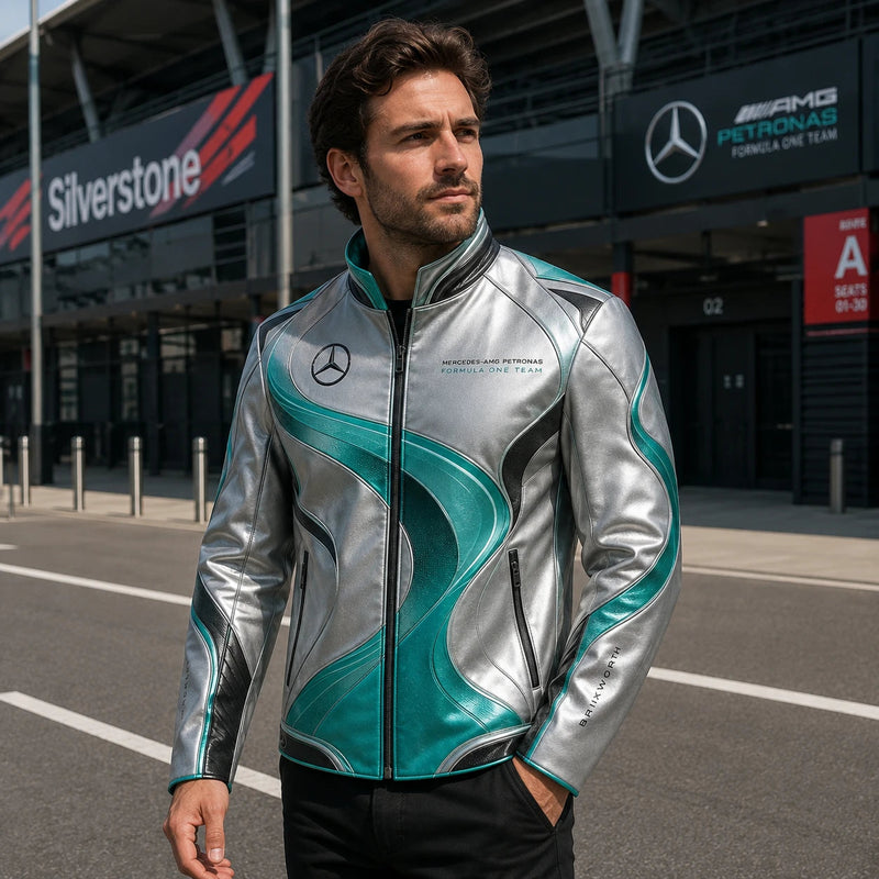 MER Chrome Current - Teal and Silver Panel Racing Jacket