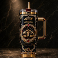 F1 Gilded Crest - Obsidian and Gold Ornamental Tumbler