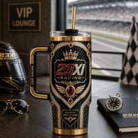 Driven By Greatness - 23XI Crest Tumbler in Black and Gold