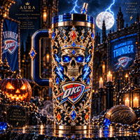 Crowned in Blue - OKC Halloween Jewel Skull Tumbler