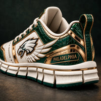PHI Crest - Emerald, Cream and Gold Running Shoes