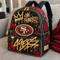 SF Gold Drip - Graffiti Crown Statement Backpack