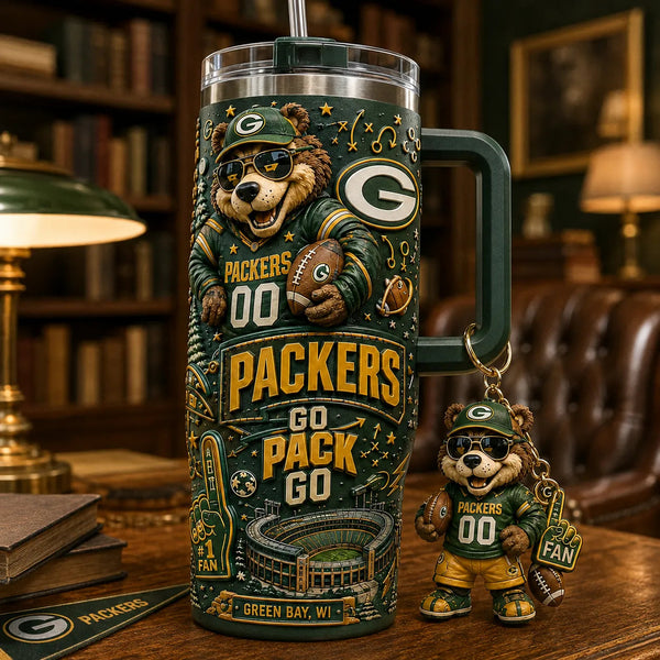 GB Green and Gold - Wraparound Fan Tumbler Composition - main