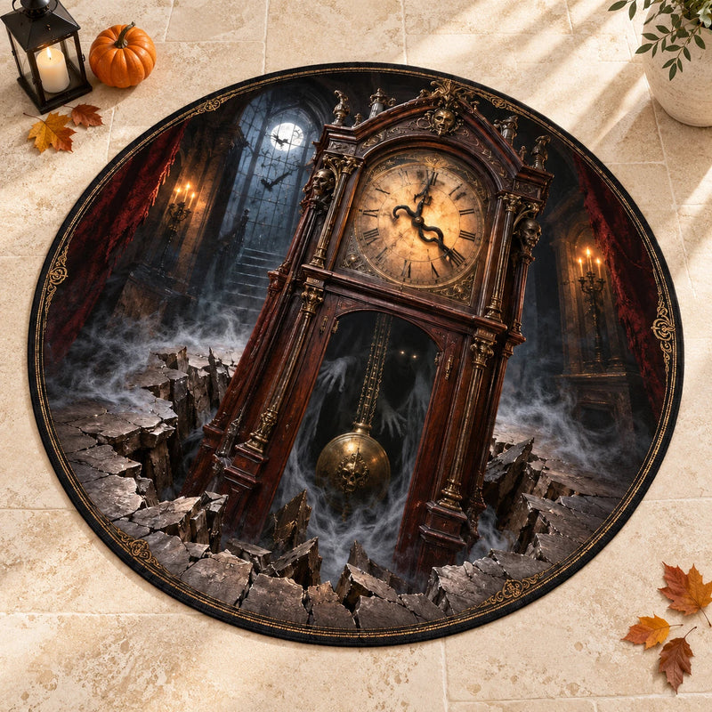 Hour of the Hollow - Gothic Clock Round Rug