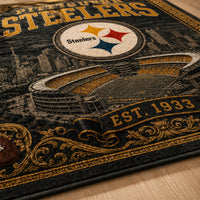 PIT Heritage Floor - Gold Ornament, Skyline and Stadium Study