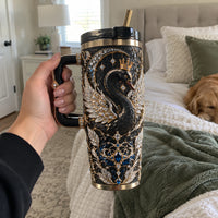 Grace in Shadows - Crowned Swan Baroque Tumbler