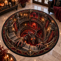 The Pit Below - A Circular Descent in Gothic Red