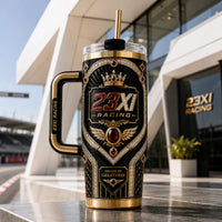 Driven By Greatness - 23XI Crest Tumbler in Black and Gold
