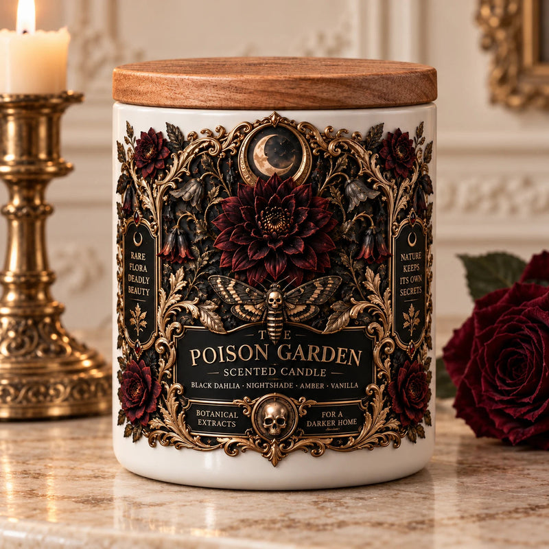 The Poison Garden - Gothic Botanical Label Scented Candle