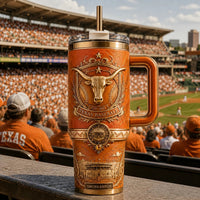 TEX Baseball Heritage - A Longhorn Crest in Burnt Orange and Brass