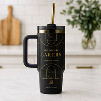 LAL Courtside - Gold Line Court on Matte Black
