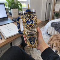 LA - Gold Filigree, Navy Depth and a Crest at Rest